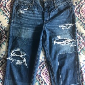 American Eagle patchwork tomgirl jeans